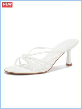 Kitten Heels Open Pointed Toe Slip On Heels Mid Heeled Sandals for Women
